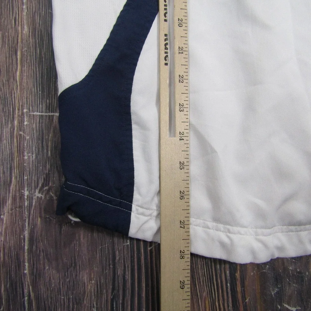 Adidas Track Jacket Mens M White Navy Full Zip Colorblock Running Gym Training